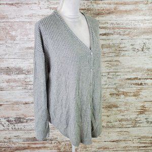 Gibson Gray Long Sleeve V-Neck Knit Pullover Sweater, Size Small